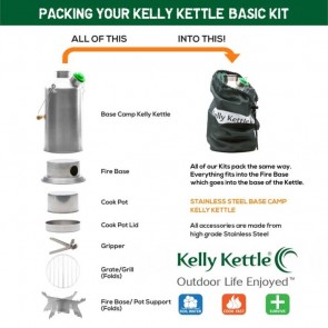 Stainless Steel 'Base Camp' Kettle (1.6ltr) - Basic Kit