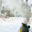 'Trekker' 0.6 ltr (Anodised Alu. Kettle) + Whistle + Steel Fire Base - Steam in the Snow