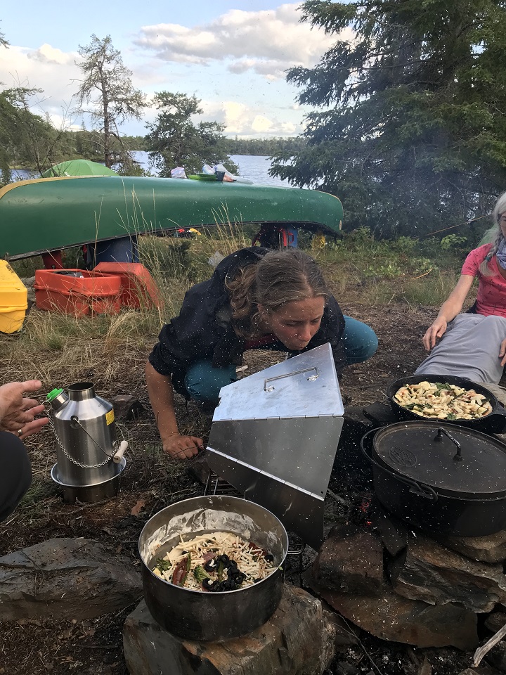 Campfire dinner. Kelly Kettle is my favourite camp kitchen tool. (Manigotagan River Manitoba, Canada)