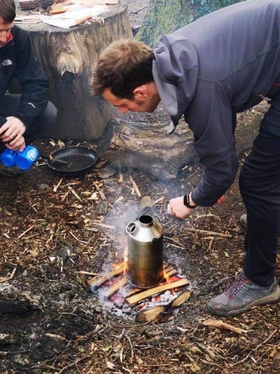 Our first time using Kelly Kettles on an away day learning bushcraft and outdoors skills. A hot coffee was our reward from the Kelly Kettles.