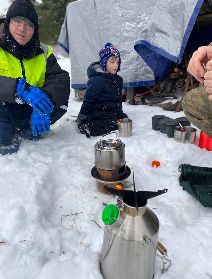 My sons first snowshoe outing was a great success with Kelly Kettle hot cocoa during a break!