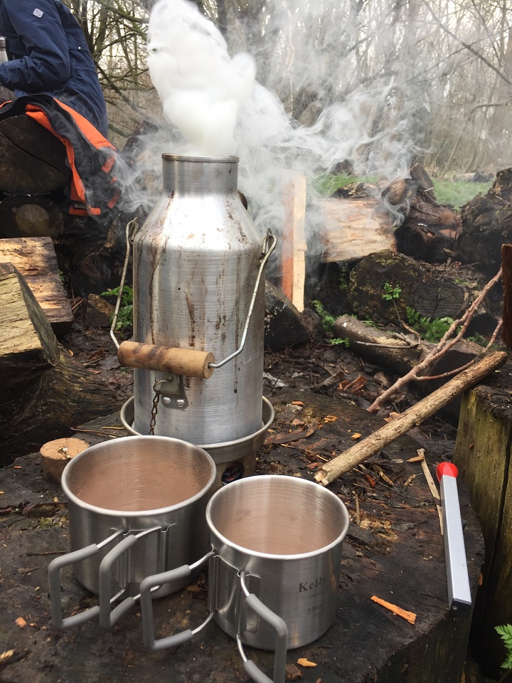 Hot chocolate all round for chilly children!