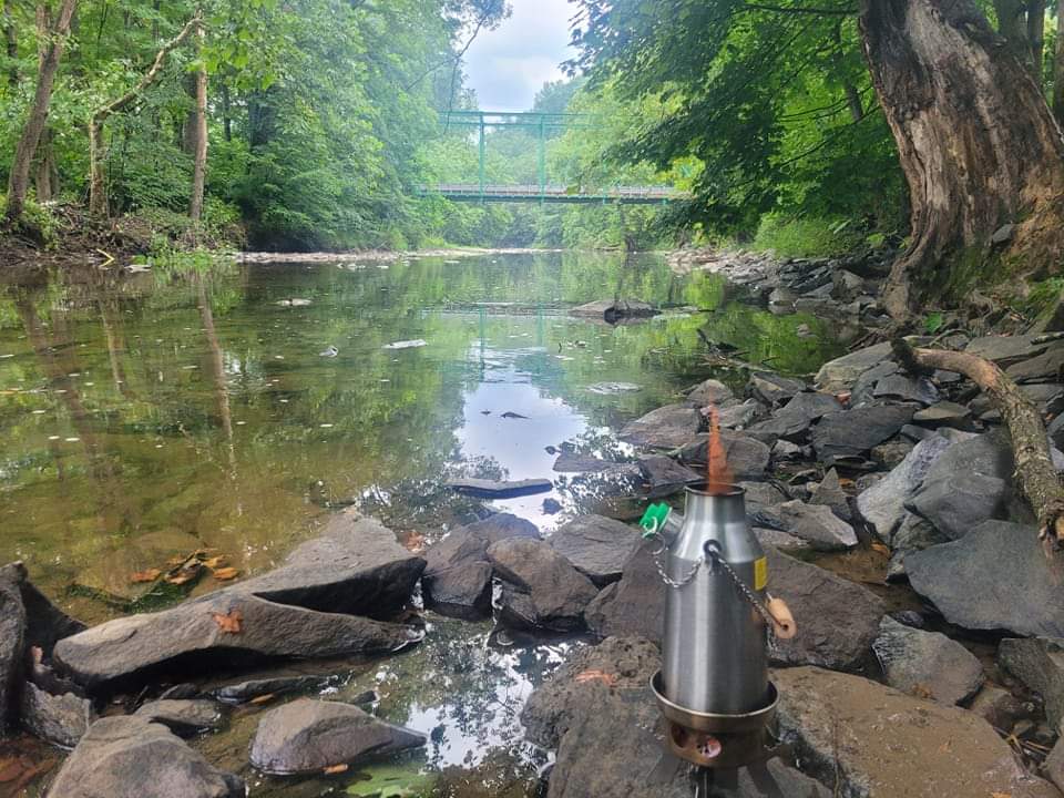 Checking out this new bridge and the creek thought I'd make some lunch! (Berks County, PA, USA)